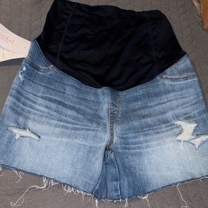 Isabel Maternity Blue Jean Shorts